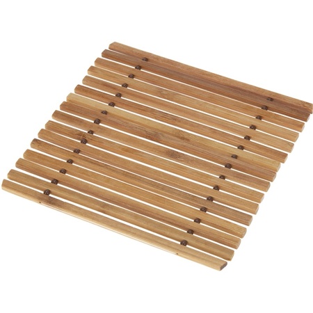 1x Pannen onderzetter bamboe 18 cm