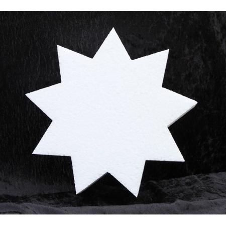 1x Piepschuim vormen 9-punts ster 20 cm hobby/knutselmateriaal