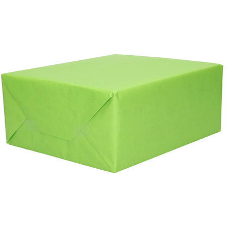 1x Roll of kraft wrapping paper green 200 x 70 cm