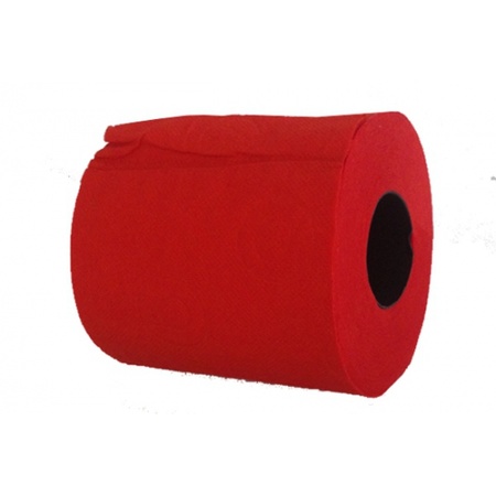 1x Rood toiletpapier rol 140 vellen