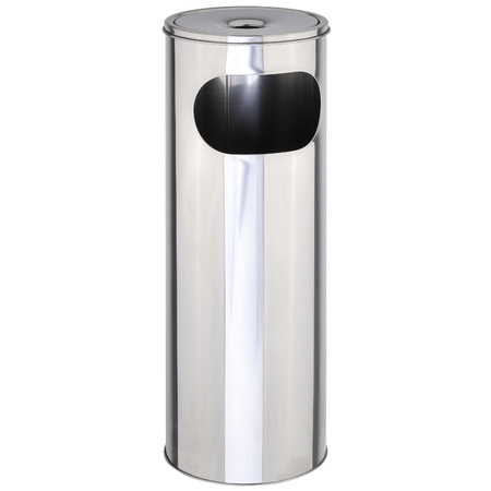 1x Stainless steel standing ashtray with trash can 58 cm