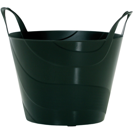 1x Black flexible bucket/laundry basket 30 liters