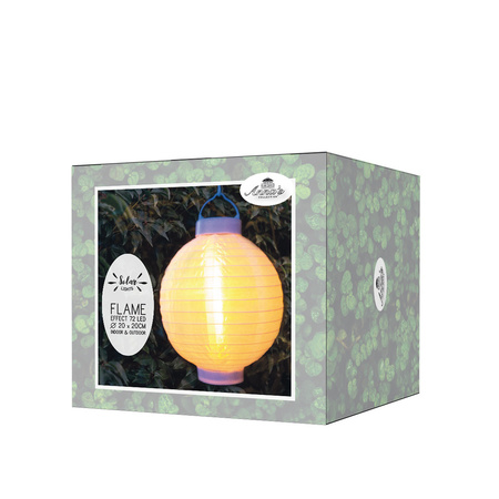 1x stuks luxe solar lampion/lampionnen wit met realistisch vlameffect 20 cm 