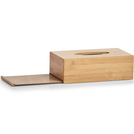1x Tissuedozen/tissueboxen van bamboe hout 27,5 x 16 cm