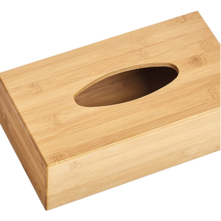 1x Tissuedozen/tissueboxen van bamboe hout 27,5 x 16 cm