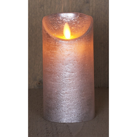 Set of 2x Silver Led candles with moving flame