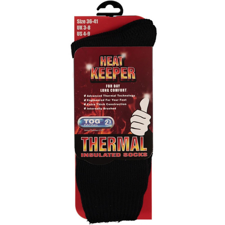 2 Pairs thermo socks black for women size 36-41