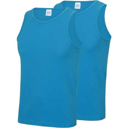 2-Pack Maat L - Sport singlets/hemden blauw voor heren