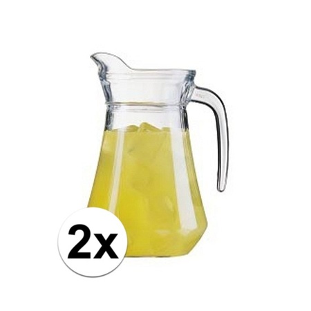 2x Glass jug 1.6 liters