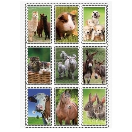 2x paper of 3D stickers farm animals 9 pieces