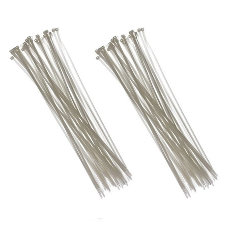 200x kabelbinders tie-wraps wit 3,6 x 200 mm