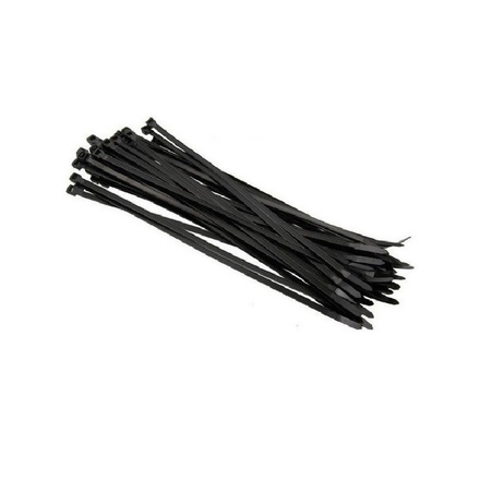 200x Kabelbinders tie-wraps zwart 4,8 x 370 mm