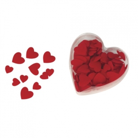 200x Luxurious velvety red heart sprinkles