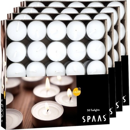 200x White tealights candles 4.5 hours in box