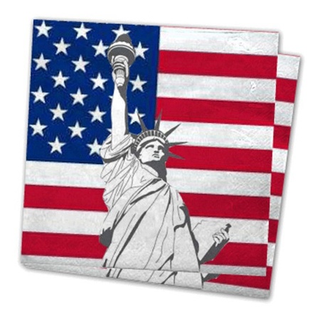 20x Amerika/Verenigde Staten landen thema servetten 33 x 33 cm