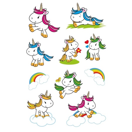 20x Unicorn stickers with glitter