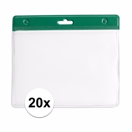 20x Badgehouder groen 11,5 x 9,5 cm