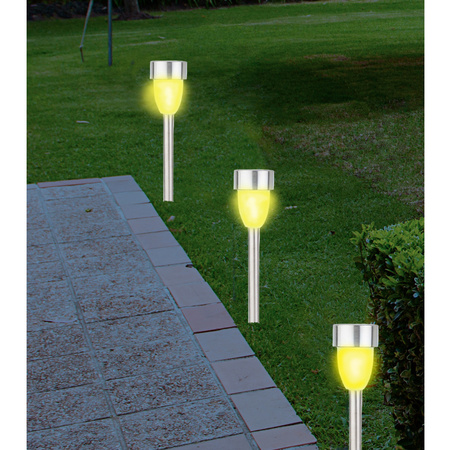 20x Outdoor/garden Led silver pin solar light 36 cm