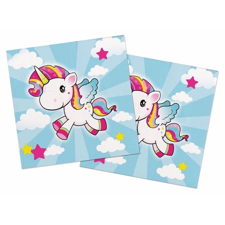 20x Unicorn party theme napkins 33 x 33 cm paper