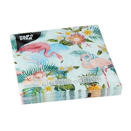 20x Flamingo exotic theme napkins 33 x 33 cm