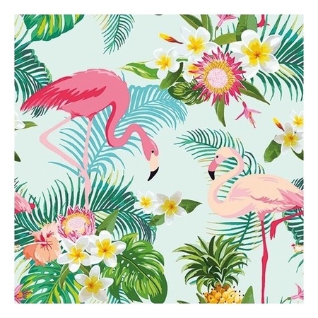 20x Flamingo exotisch thema servetten 33 x 33 cm