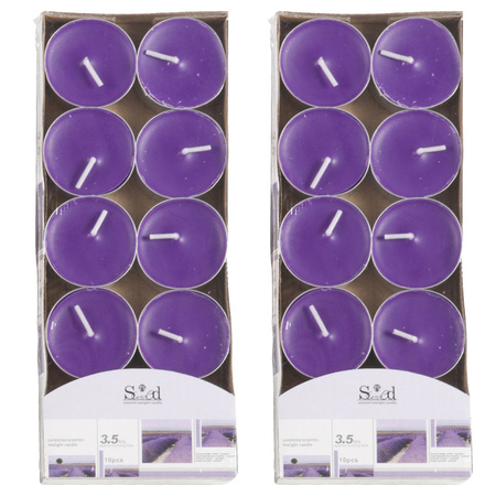 20x Scented tealights candles lavendar/purple 3.5 hours