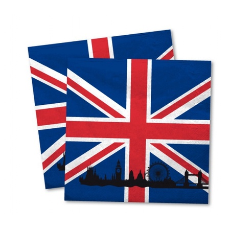 20x Groot Brittannie/Engeland vlag servetten 33 x 33 cm