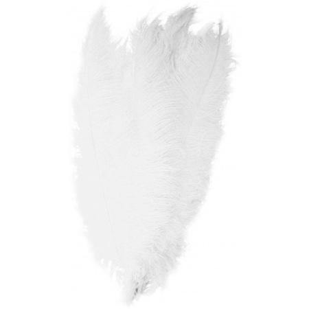 20x Large white ostrisch decoration feathers 50 cm