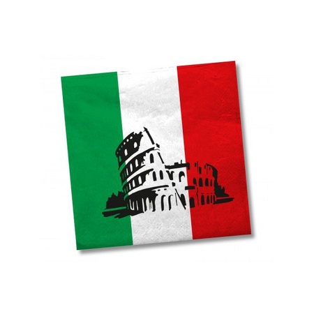 20x Italie landen vlag thema servetten 33 x 33 cm