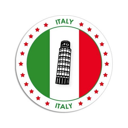 20x Italie sticker rond 14,8 cm  landen decoratie