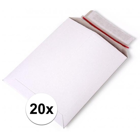 20x Cardboard envelopes white A4 38 x 26 cm