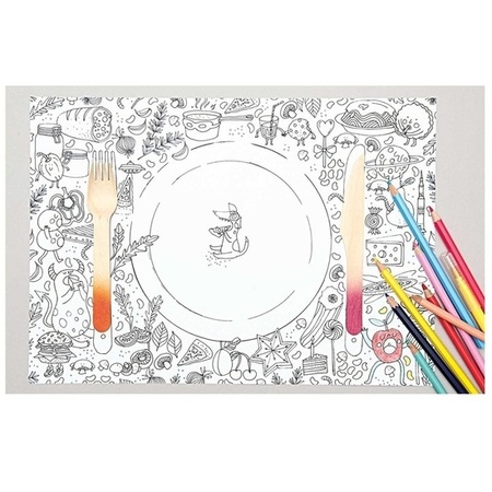 20x Craft paper placemats to color for children