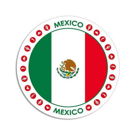 20x Mexico sticker rond 14,8 cm landen decoratie