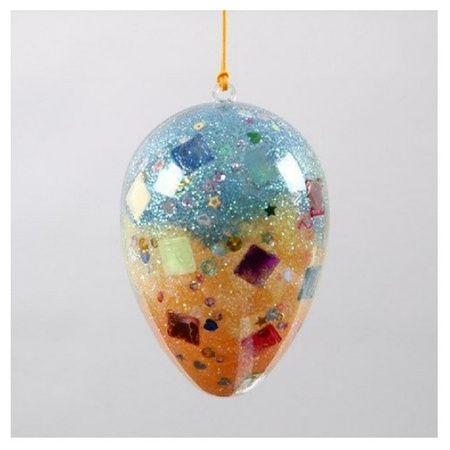 20x Plastic egg hanging decoration crystal 10 cm