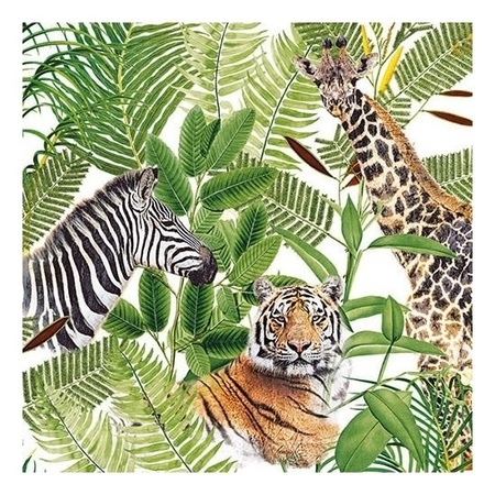 20x Safari / jungle theme napkins 33 x 33 cm