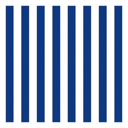 20x Napkin stripes navy blue/white 3-layers