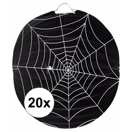 20x Spider web lanterns 22 cm