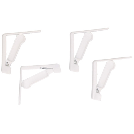 20x Tabecloth clips/clamps white 5 x 5 cm plastic