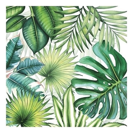 20x Tropical / jungle theme napkins 33 x 33 cm