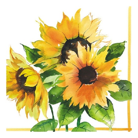 20x Sunflowers theme napkins