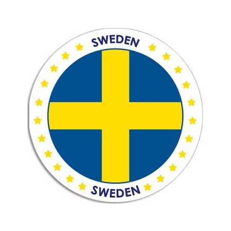 20x Zweden sticker rond 14,8 cm landen decoratie