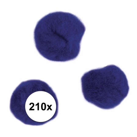 210x  donkerblauwe knutsel pompons 7 mm 