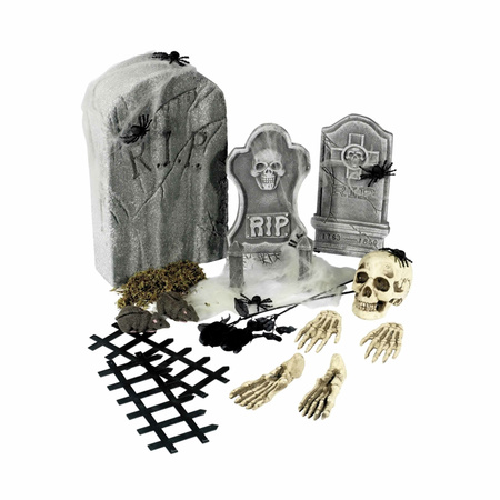 24 Piece Horror graveyard set with tombstones