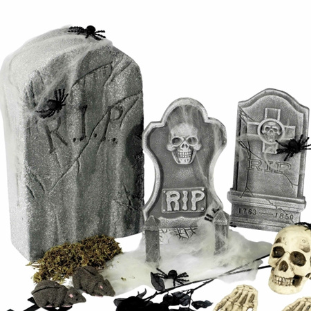 24-delige complete horror kerkhof set met grafstenen