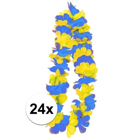 24x Blue/yellow hawaii garlands