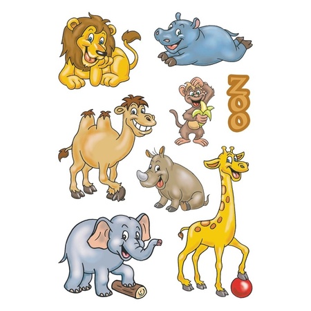 24x Zoo animals stickers