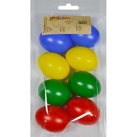 24x Coloured plastic eggs decoration 6 cm hobby