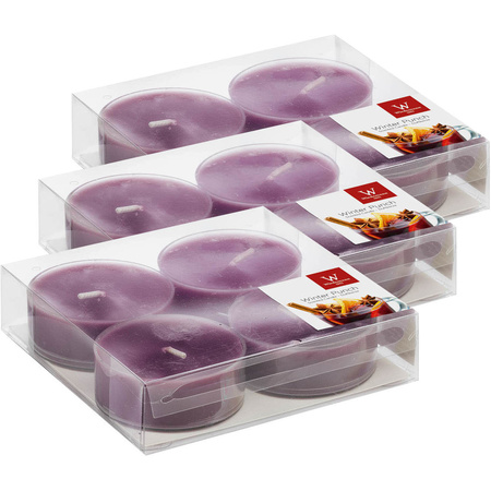 24x Maxi scented tealights candles blackberry/purple 8 hours