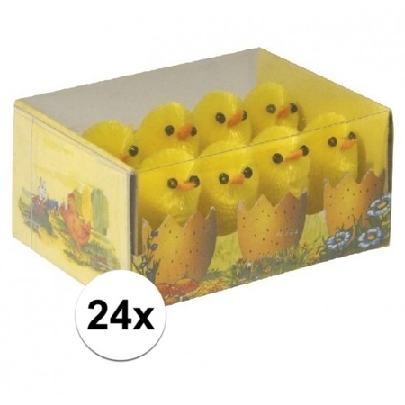 24x Easter chicks 3 cm