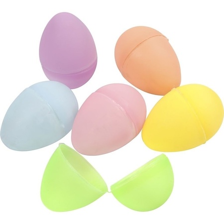 24x Surprise eggs pastel colors 6 cm